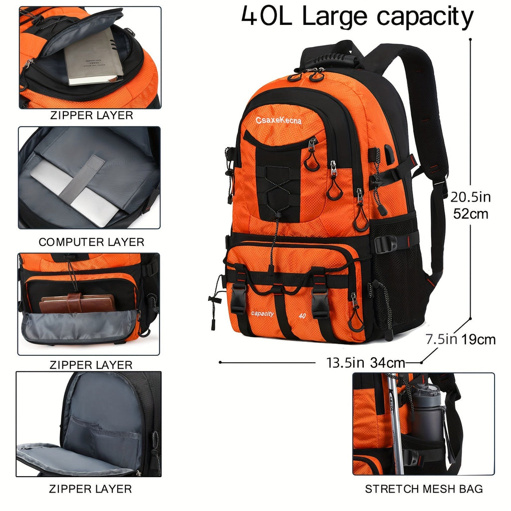 Large Capacity Travel Backpack with Chest Bag-2