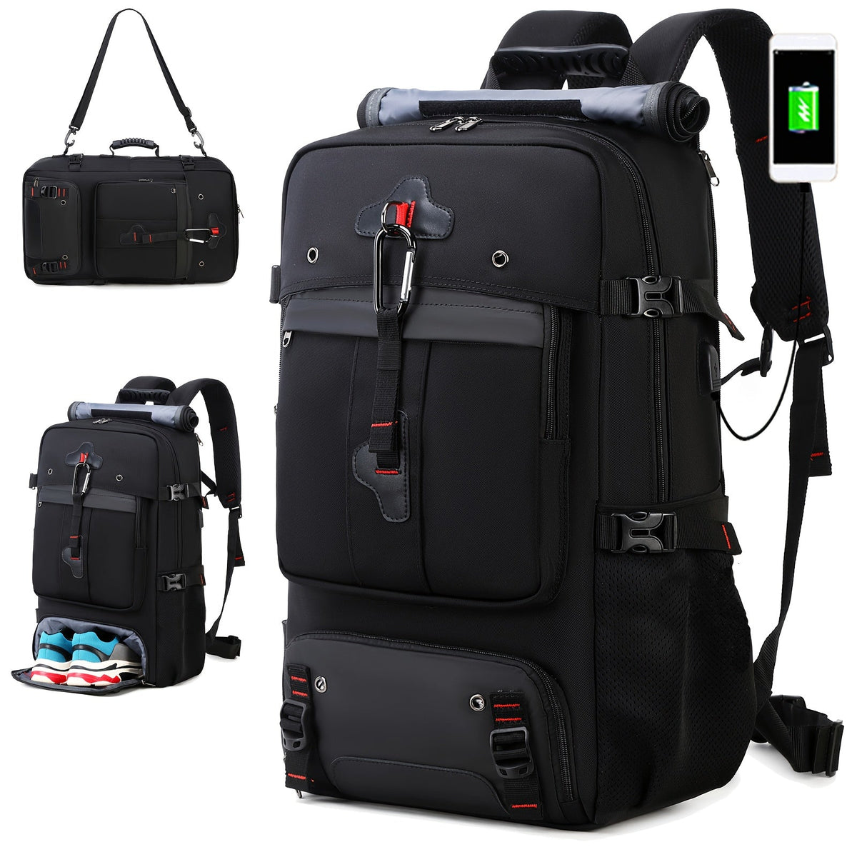 50L Hiking Backpack with Shoe Compartment-3