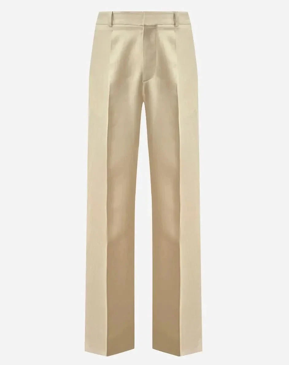 Pantalon taille haute à pinces en laine épaisse – Made in France