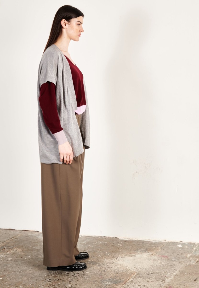 Gilet à manches courtes femme en cachemire & laine ultrafin gris - KELLY 5