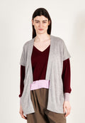 Gilet à manches courtes femme en cachemire & laine ultrafin gris - KELLY 5