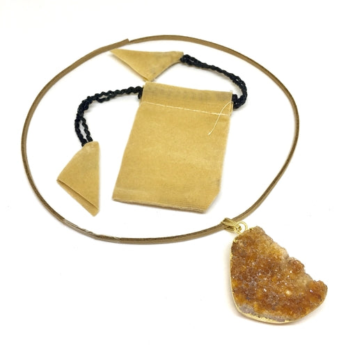 Pendentif amas de citrine orange