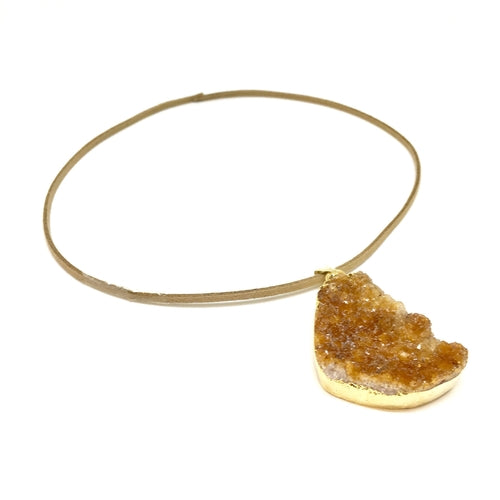 Pendentif amas de citrine orange