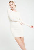 Robe col rond femme en cachemire blanc écru - LILLY 12