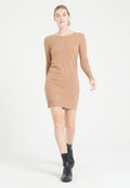 Robe col rond femme en cachemire camel - LILLY 12