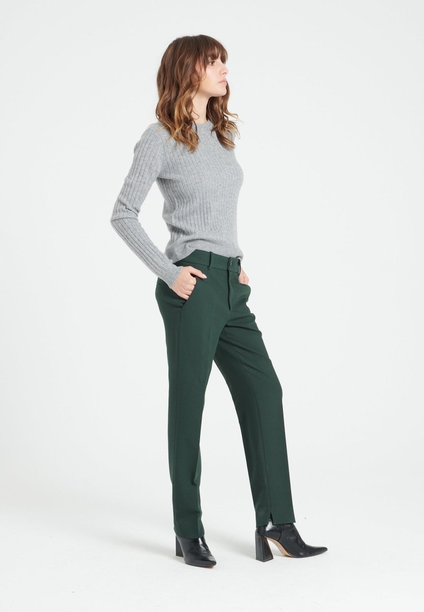 Pull col rond femme en cachemire gris clair - LILLY 16