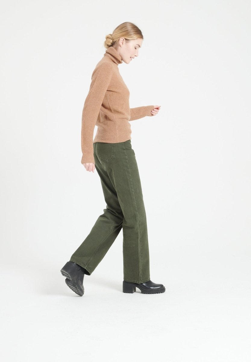Pull col roulé femme en cachemire camel - LILLY 21