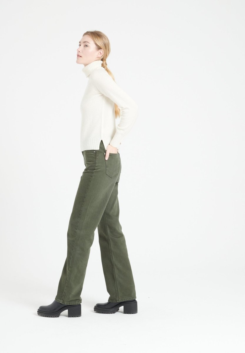 Pull col roulé femme en cachemire blanc écru - LILLY 22