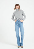 Pull col roulé femme en cachemire gris clair - LILLY 22