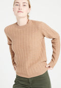 Pull col rond femme en cachemire 4 fils camel - LILLY 29
