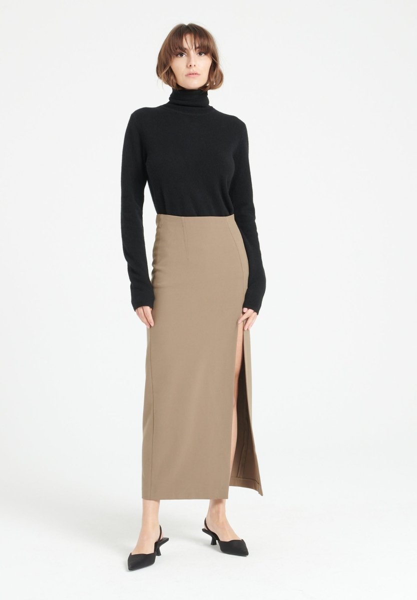 Pull col roulé femme en cachemire noir - LILLY 3