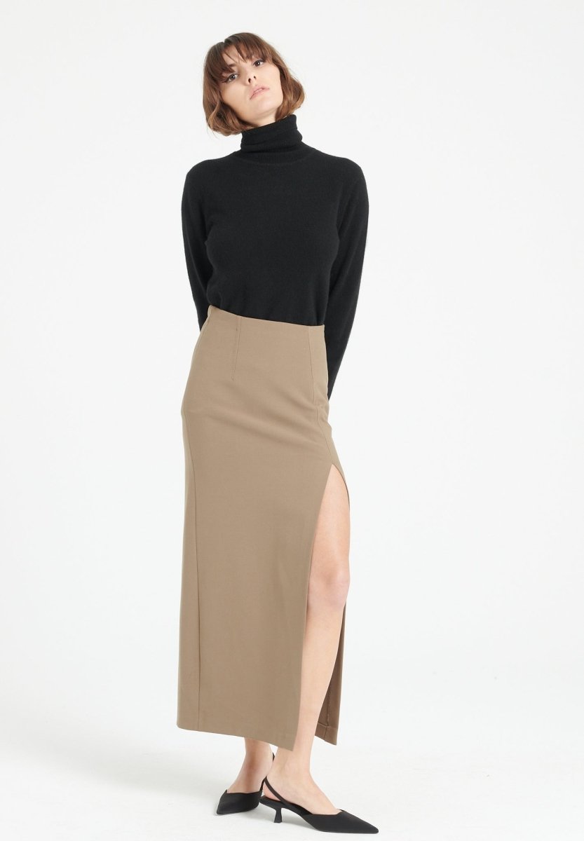 Pull col roulé femme en cachemire noir - LILLY 3