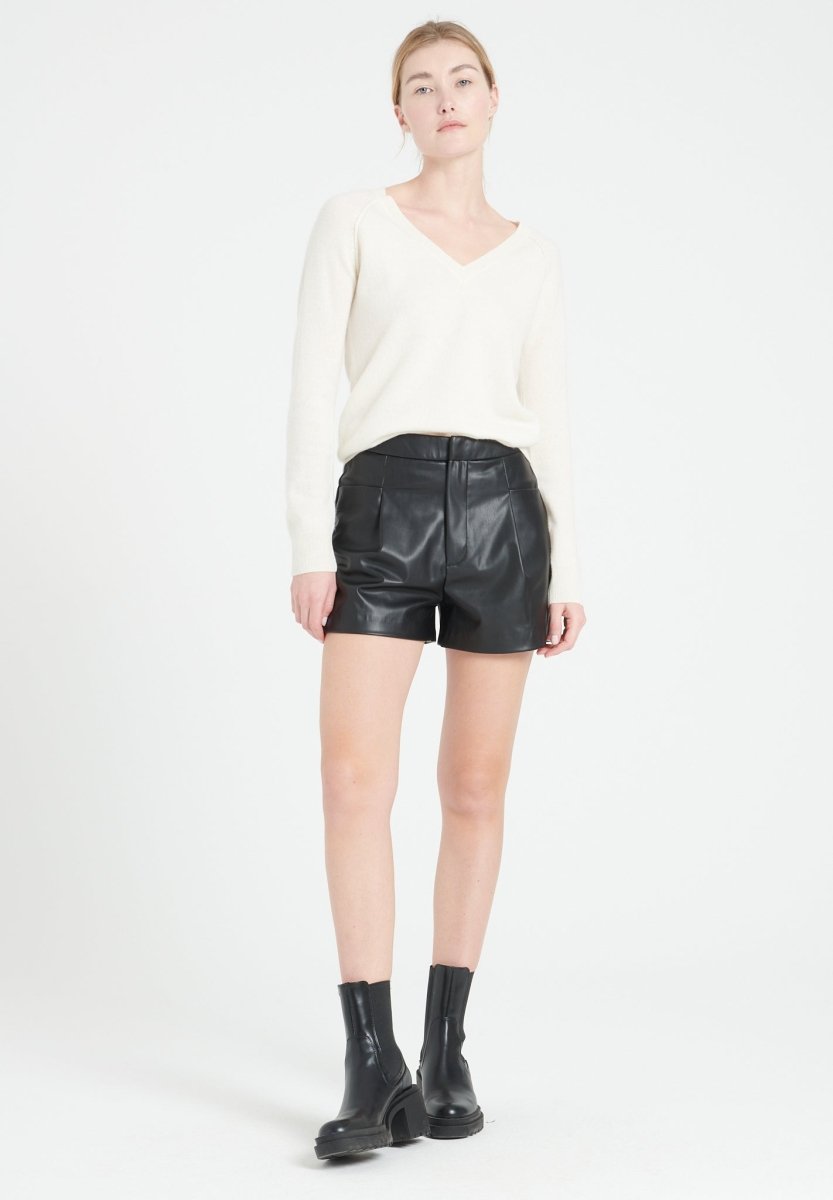 Pull col V femme en cachemire blanc écru - LILLY 6