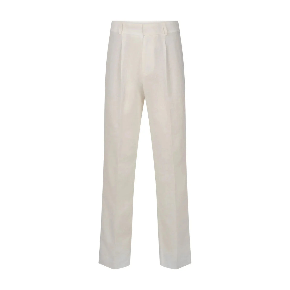 Pantalon à pinces en lin blanc – Made in France