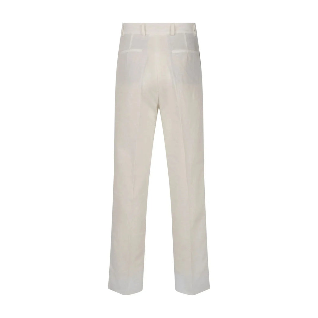 Pantalon à pinces en lin blanc – Made in France