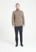 Pull col roulé homme en cachemire 4 fils taupe - LUKE 15