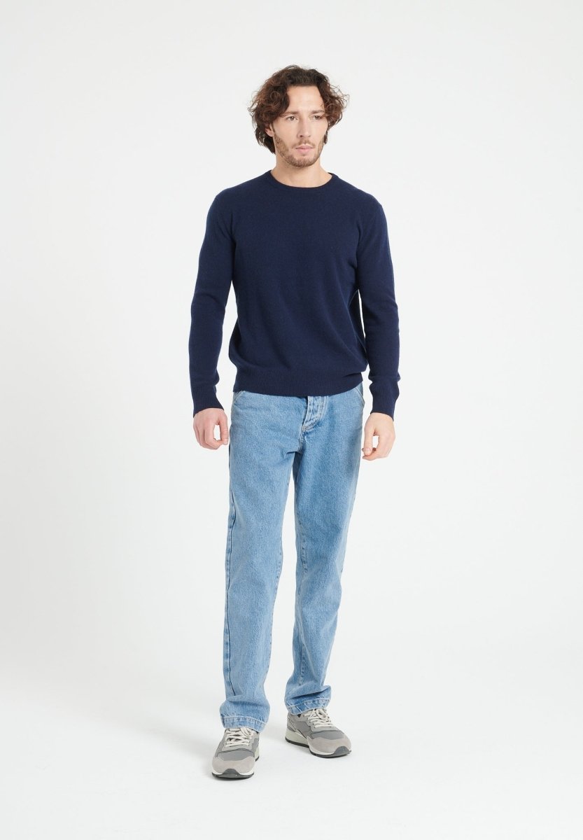 Pull col rond homme en cachemire bleu marine - LUKE 2