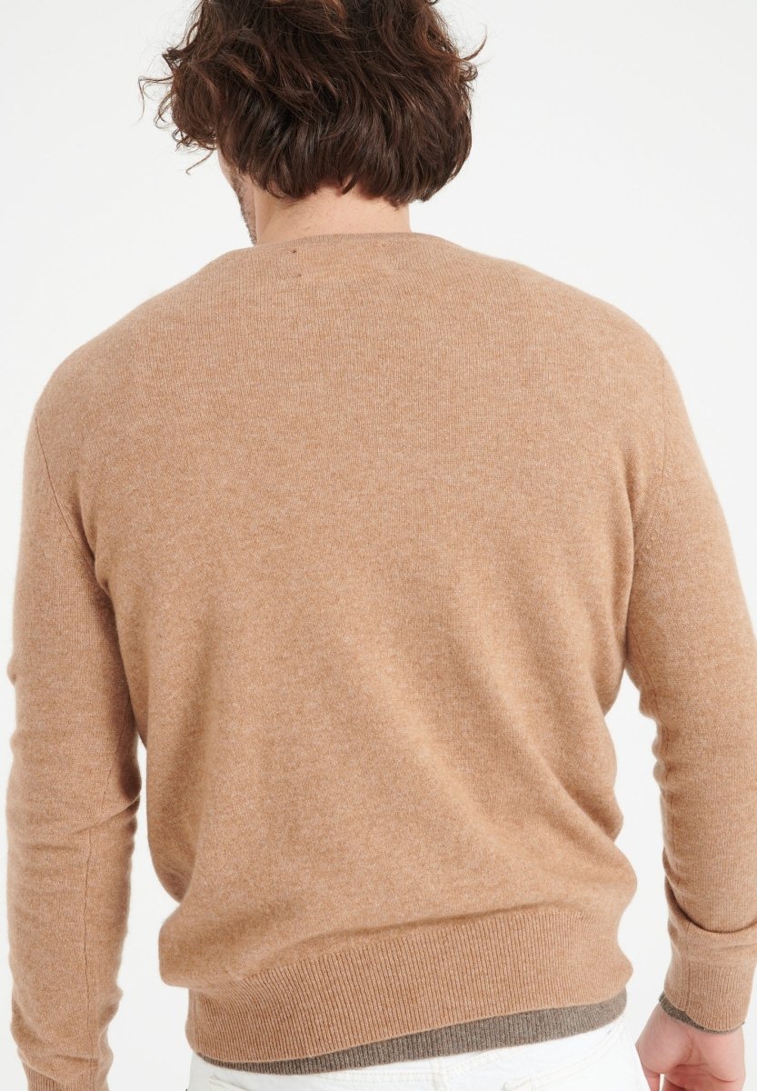 Pull col rond homme en cachemire camel - LUKE 2