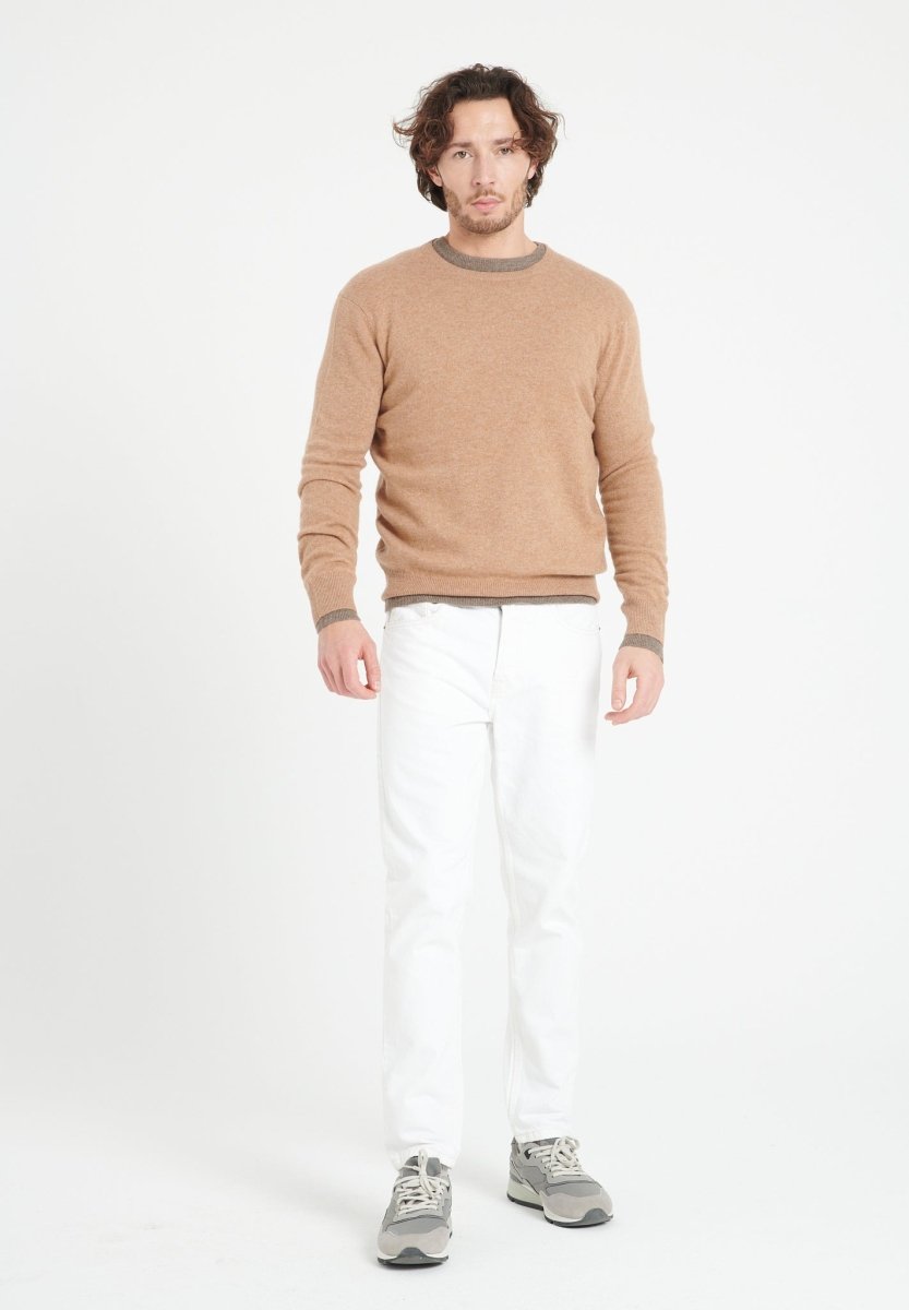 Pull col rond homme en cachemire camel - LUKE 2