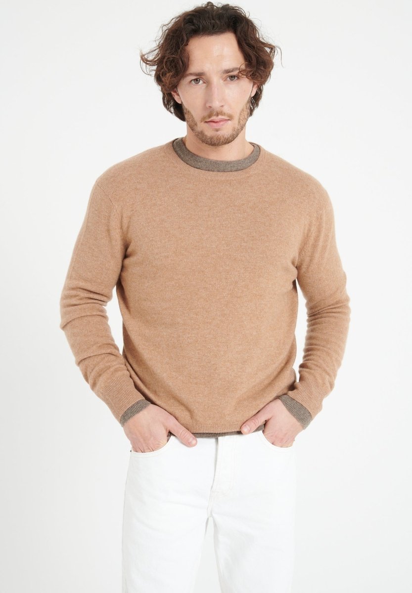Pull col rond homme en cachemire camel - LUKE 2