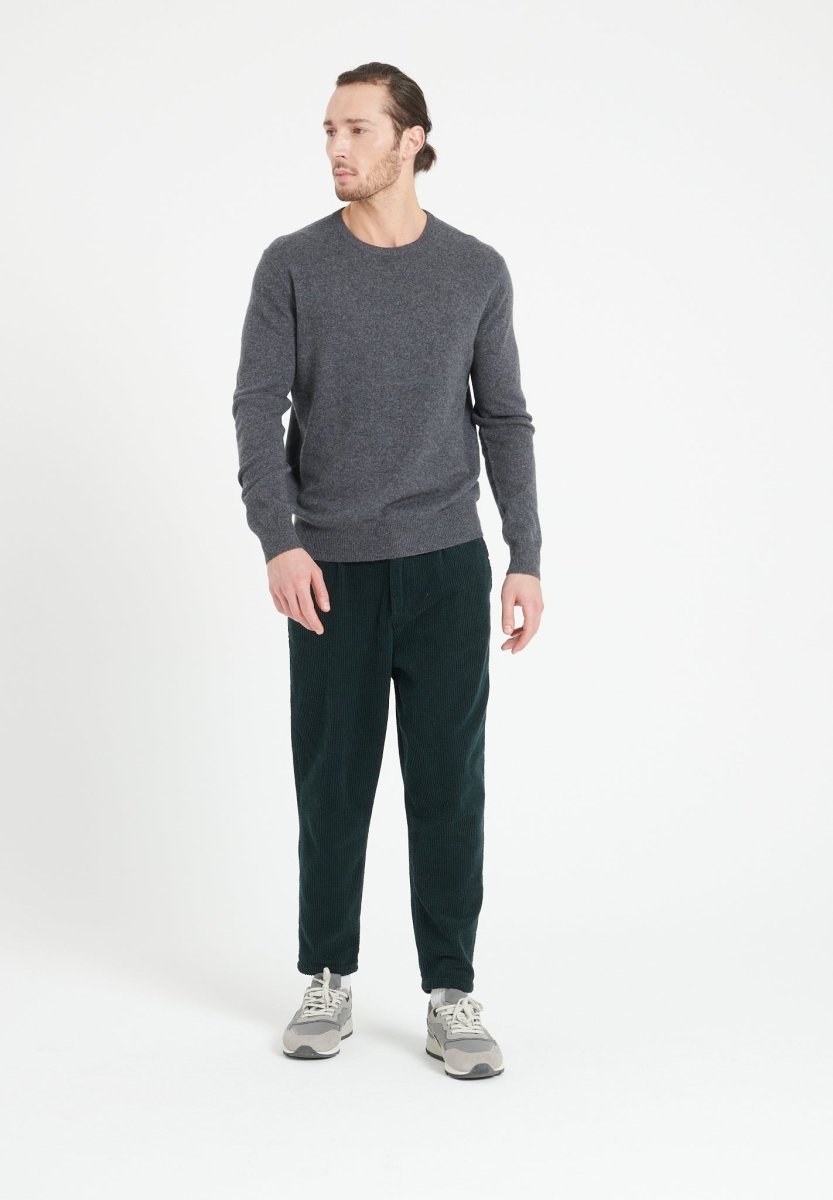Pull col rond homme en cachemire gris anthracite - LUKE 2