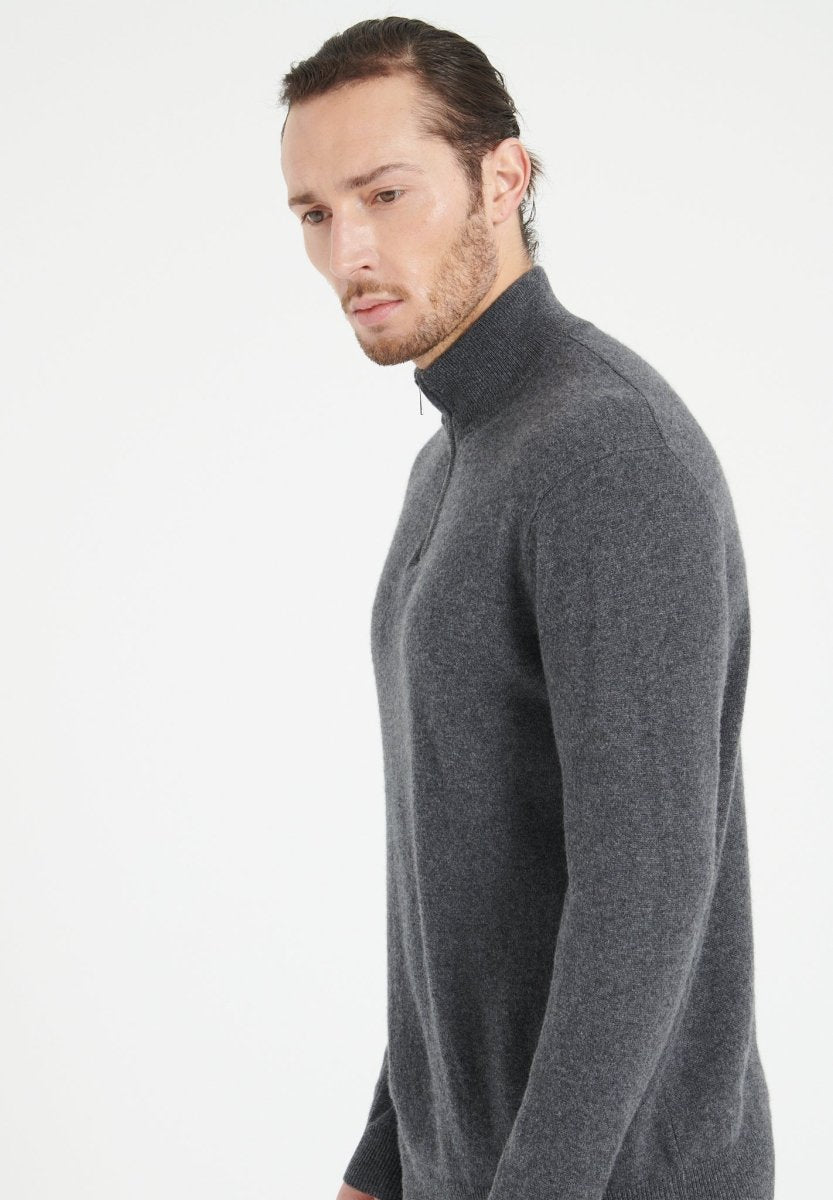 Pull camionneur homme en cachemire gris anthracite - LUKE 4