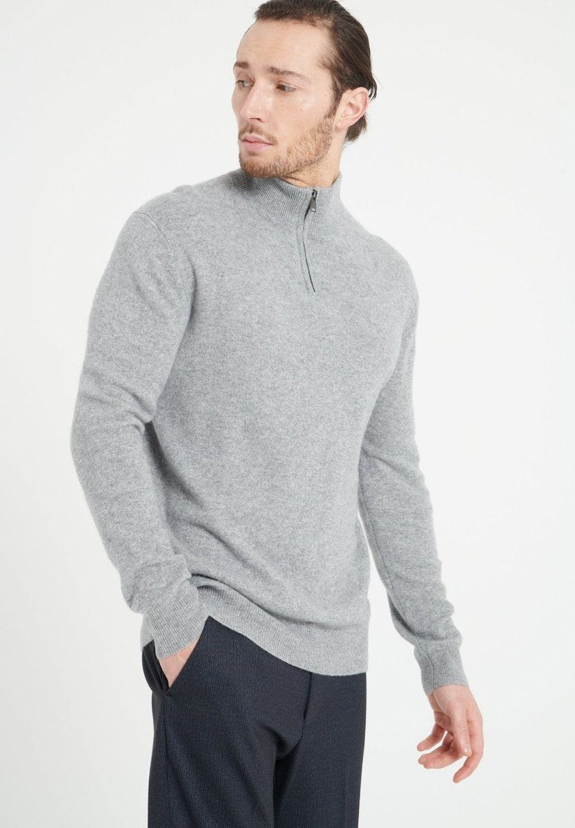 Pull camionneur homme en cachemire gris clair - LUKE 4