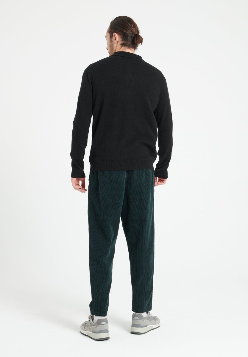 Polo manches longues homme en cachemire noir - LUKE 5