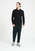 Polo manches longues homme en cachemire noir - LUKE 5
