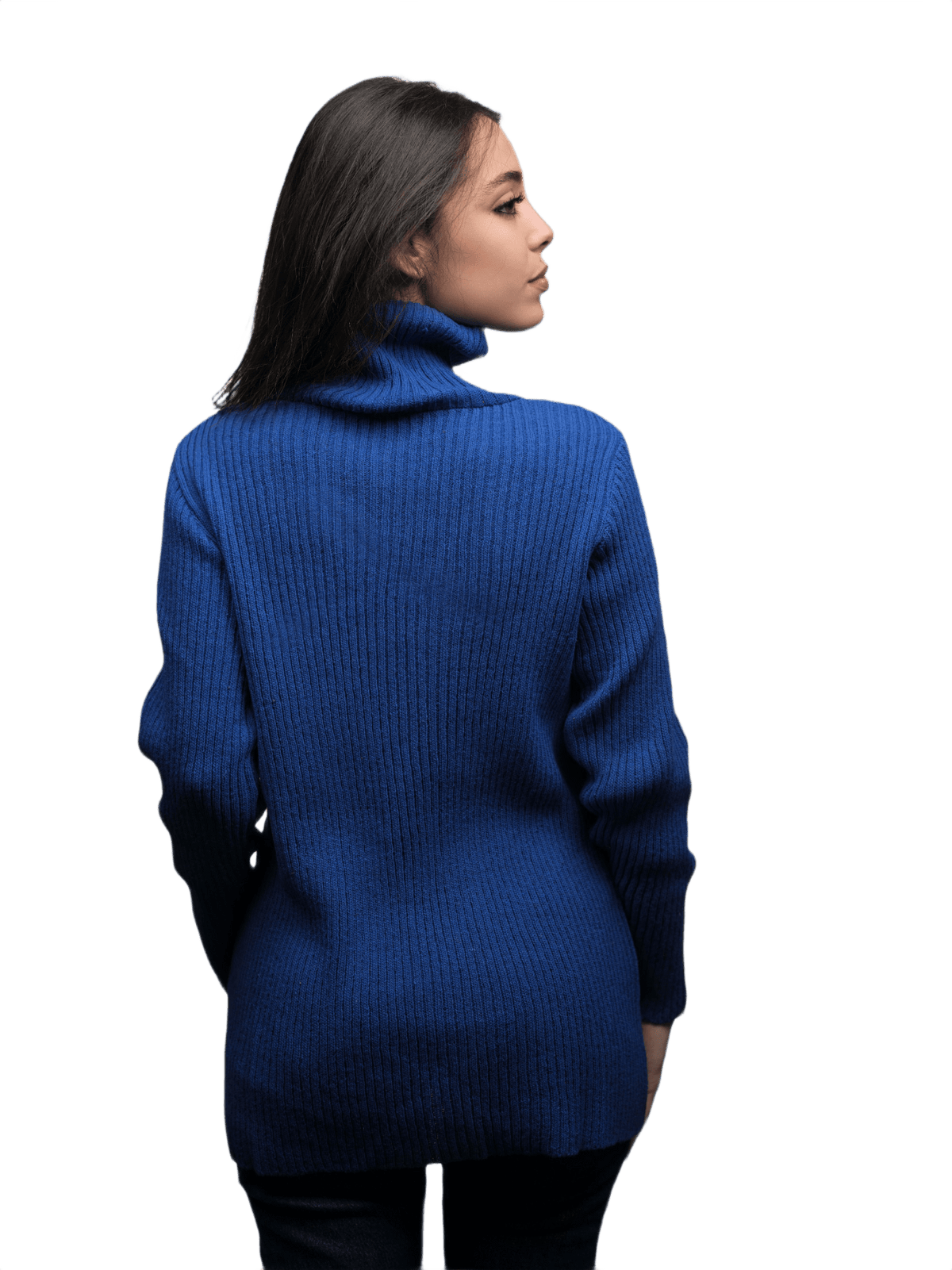 Pull col montant femme en laine mérinos maille chaînette – Lanaioli