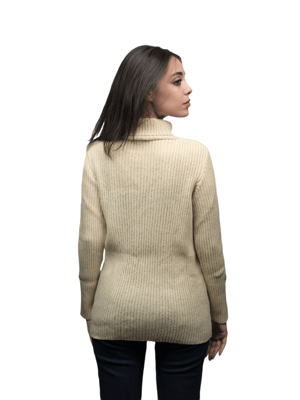 Pull col montant femme en laine mérinos maille chaînette – Lanaioli