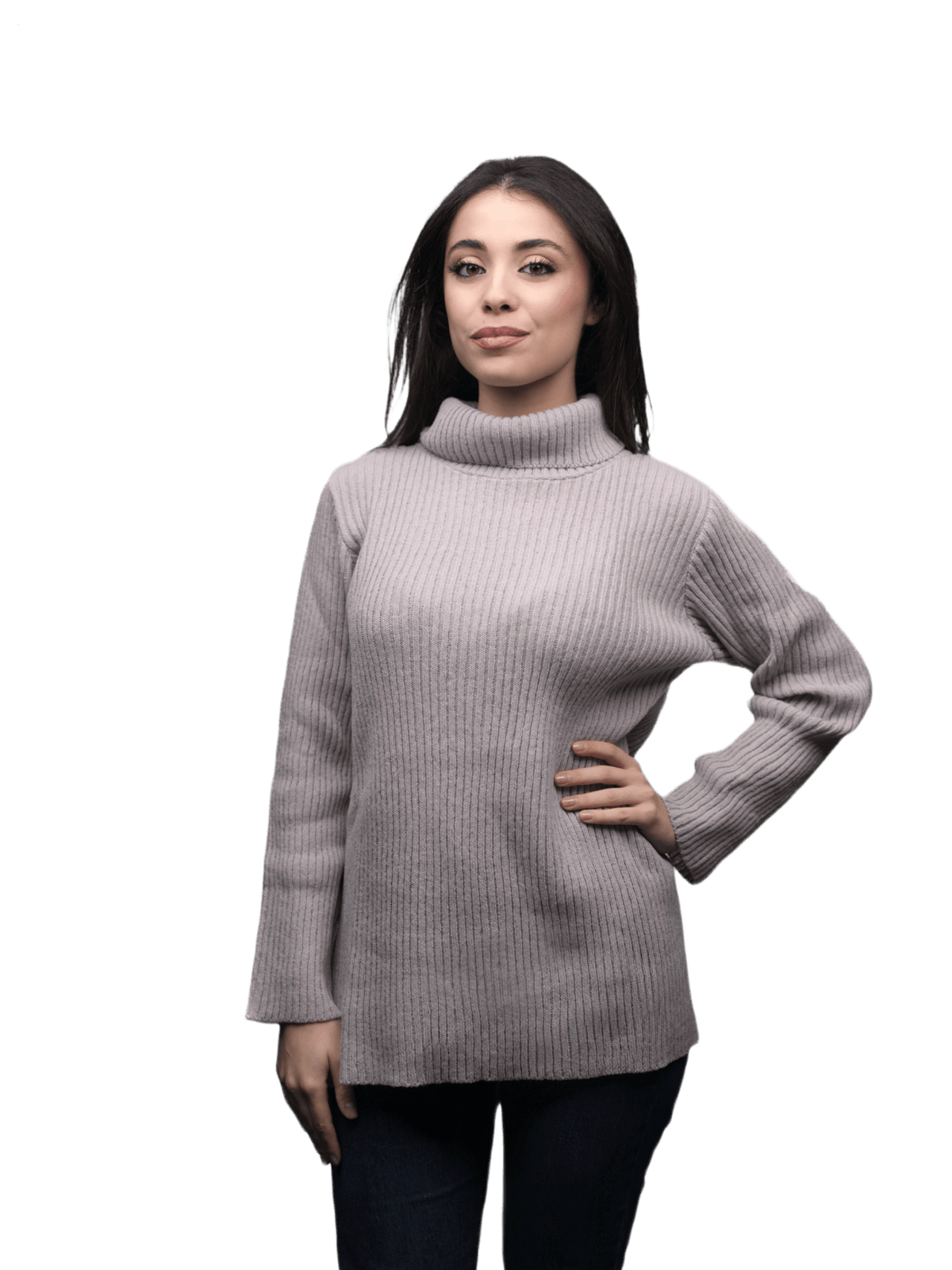 Pull col montant femme en laine mérinos maille chaînette – Lanaioli