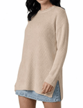 Pull oversize col rond côtelé femme en cachemire recyclé – Lanaioli