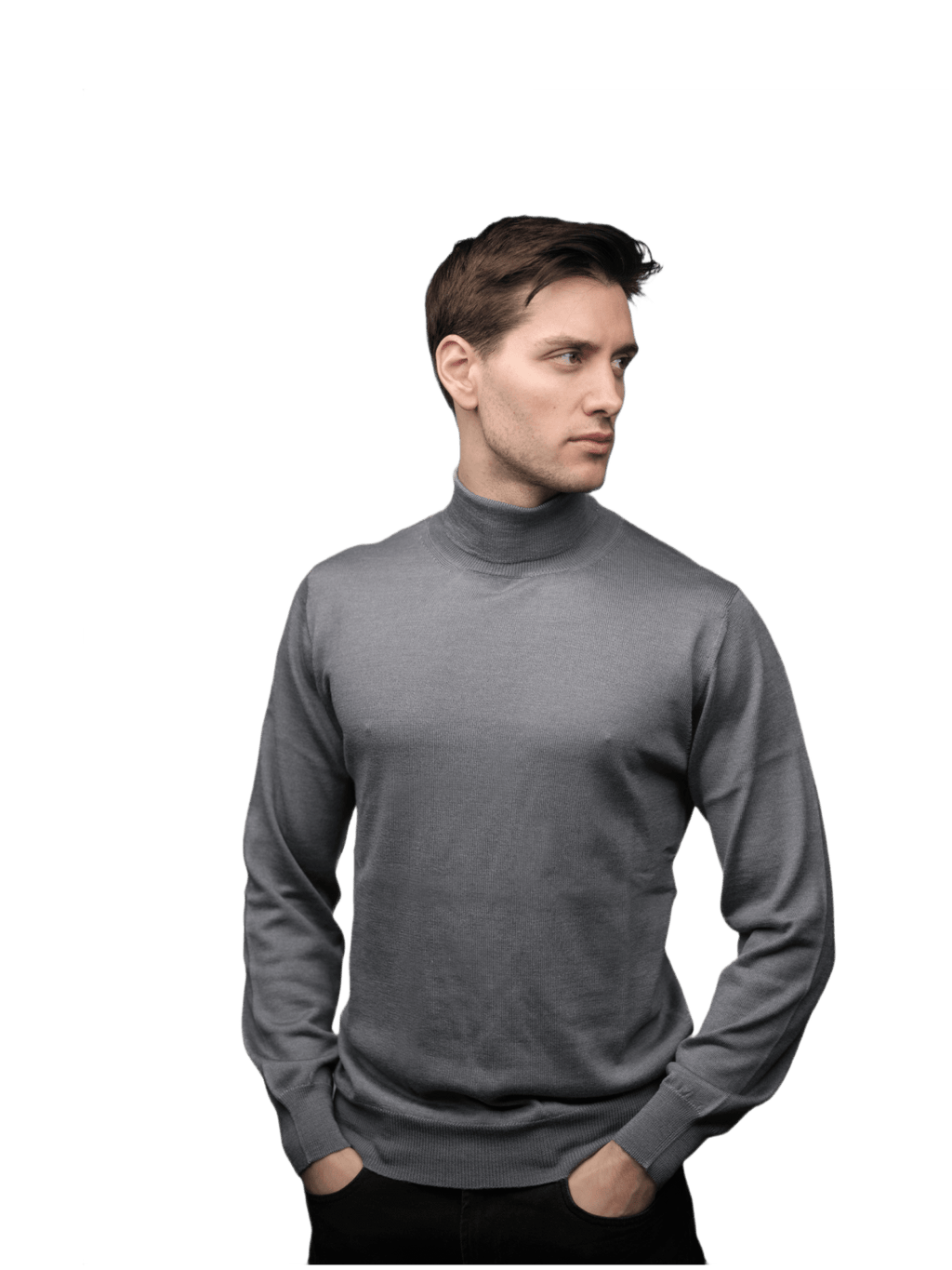 Pull col roulé homme en cachemire, soie et laine mérinos – Lanaioli