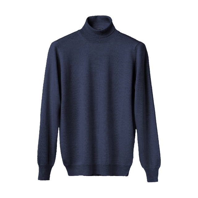 Pull col roulé homme en cachemire, soie et laine mérinos – Lanaioli