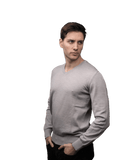 Pull col V homme en laine mérinos extrafine – Lanaioli