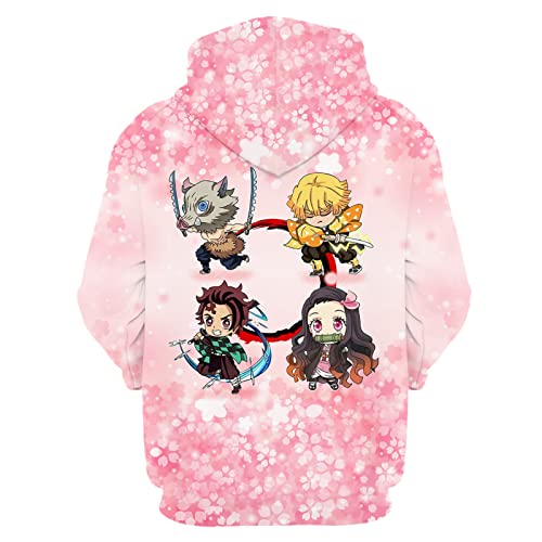 Demon Slayer Pink Chibi Tanjiro Team Hoodie-1