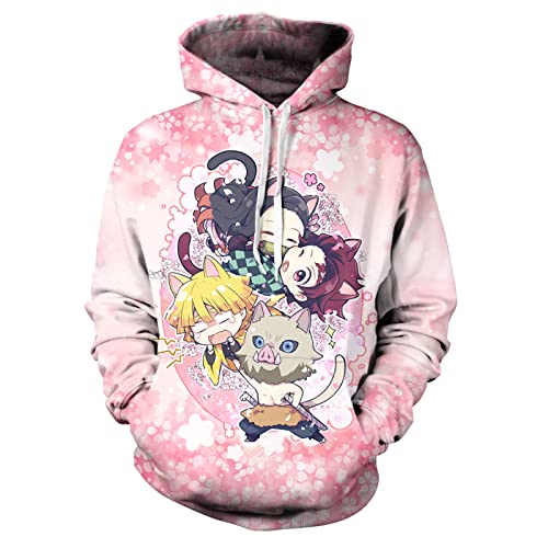 Demon Slayer Pink Chibi Tanjiro Team Hoodie-0
