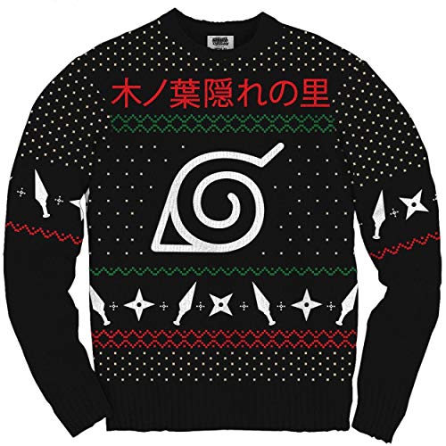 Naruto Shippuden Hidden Leaf Pattern Christmas Sweater-0
