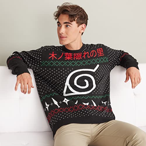Naruto Shippuden Hidden Leaf Pattern Christmas Sweater-2
