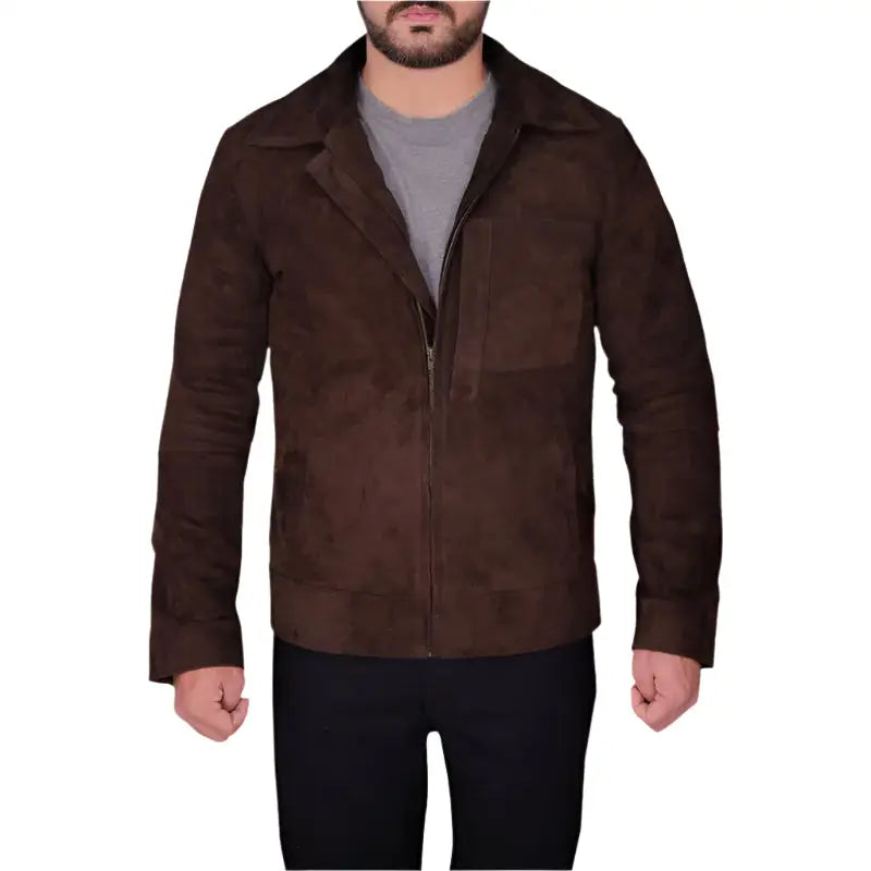 Men’s Dark Brown Suede Jacket