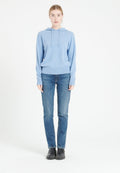 Sweat à capuche femme en cachemire bleu ciel - MIA 16