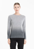 Pull col rond femme en cachemire tie & dye gris clair & gris anthracite - MIA 8B