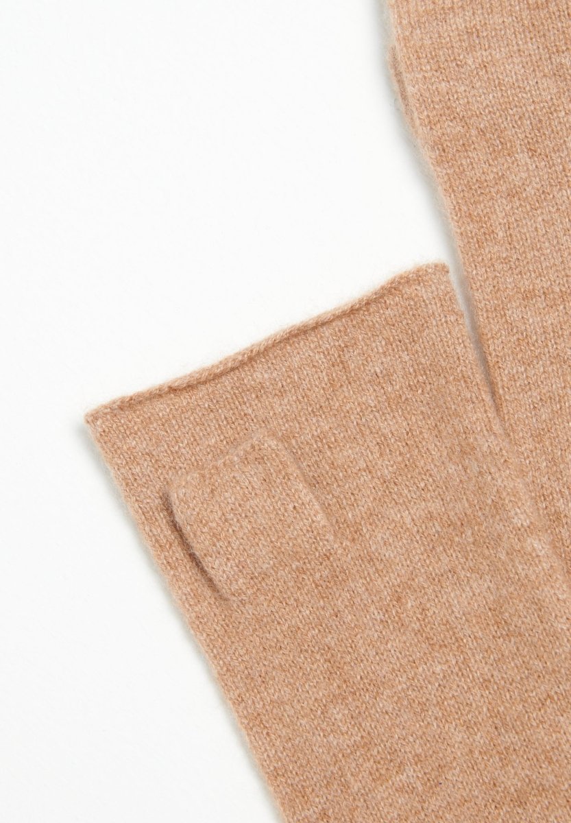 Mitaines unisex en cachemire camel - UNI 3