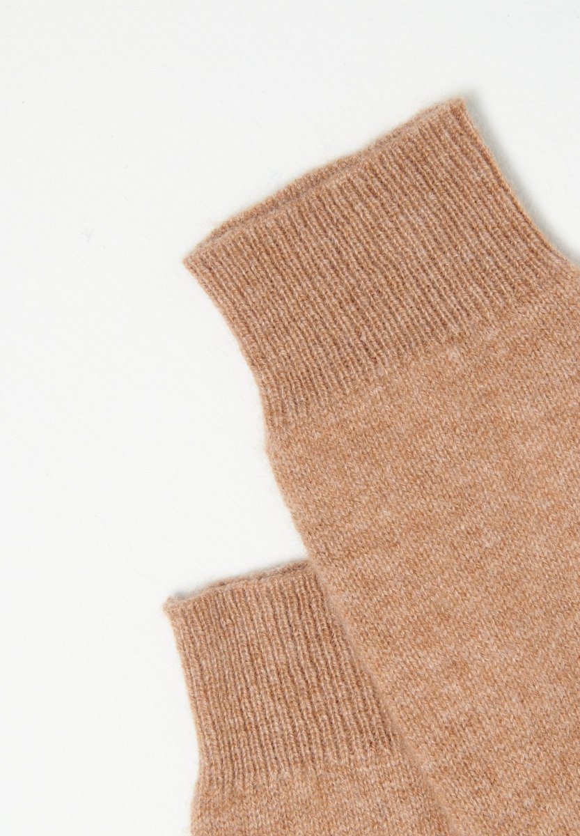 Mitaines unisex en cachemire camel - UNI 3