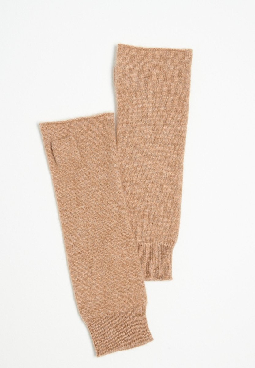 Mitaines unisex en cachemire camel - UNI 3