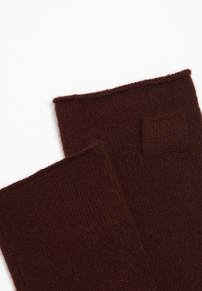 Mitaines unisexe en cachemire marron - UNI 3