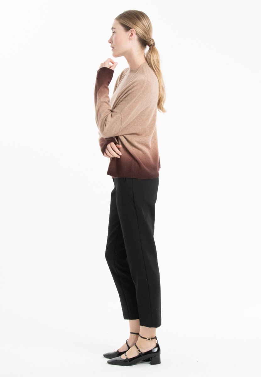 Veste femme en cachemire tie & dye camel & marron - NAMI 12