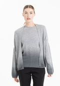 Veste femme en cachemire tie & dye gris clair & gris anthracite - NAMI 12