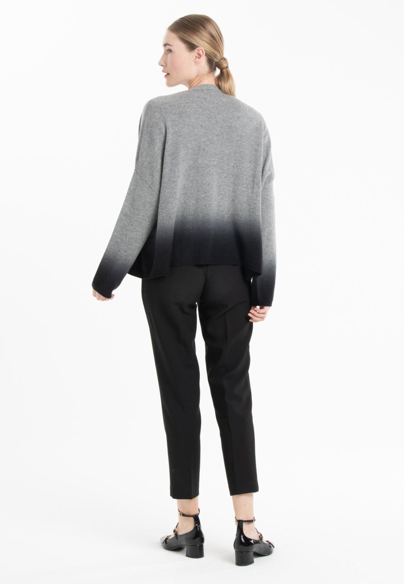 Veste femme en cachemire tie & dye gris souris & noir - NAMI 12